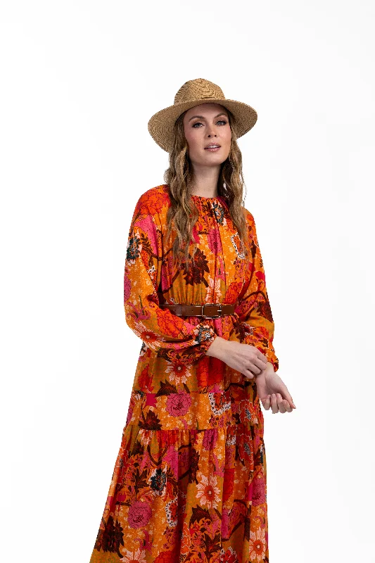 Floral Printed Chiffon Maxi Dress Luxury unclassified dresses
