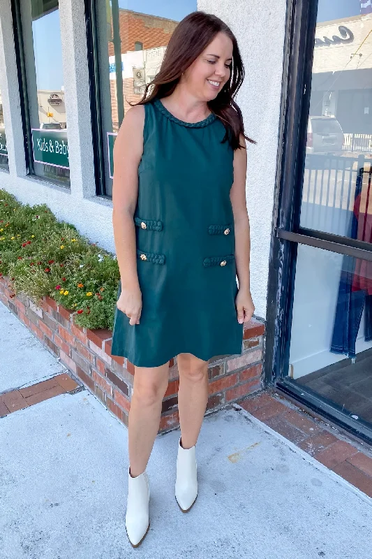 Feeling Thankful Hunter Green Dress A-line unclassified dresses