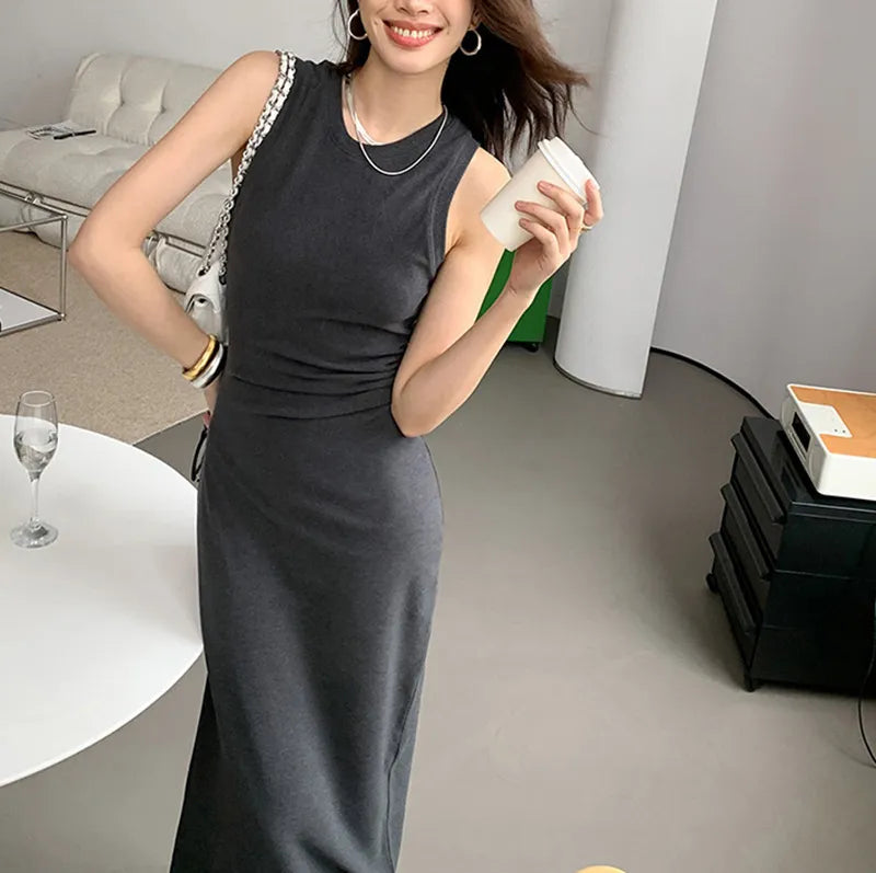 Women Summer Basic Slim-Fit Solid Color Tank Dress Designer unclassified dresses