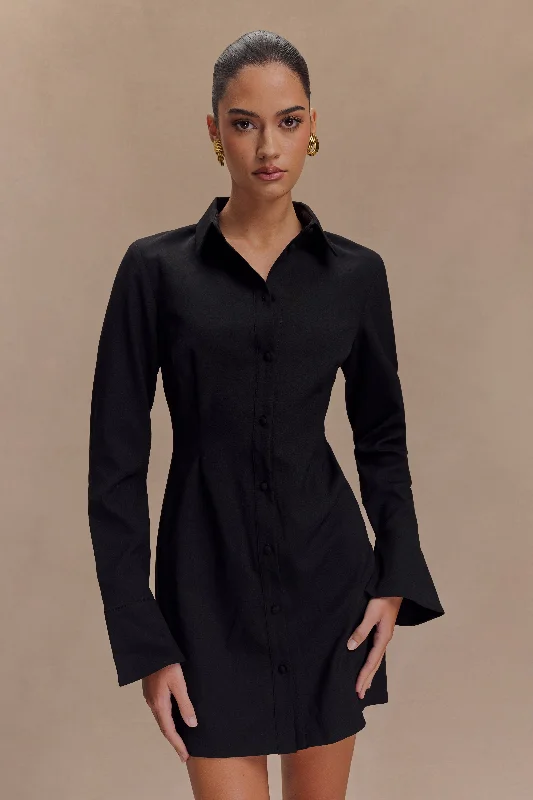 Dorian Fitted Shirt Mini Dress - Black Women's unclassified dresses