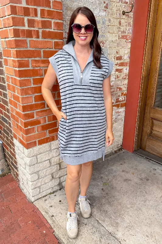 Striped Out Grey and Black Dress Wedding guest unclassified dresses