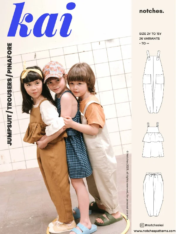 PDF Pattern - Kai Jumpsuit, Trousers & Pinafore | Notches Velvet unclassified dresses