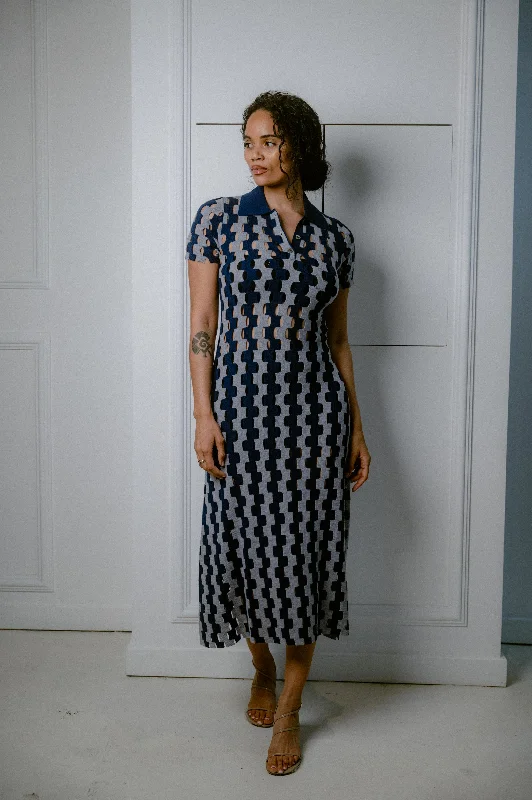 Margerite Polo Wool Knit Midi Dress Short unclassified dresses