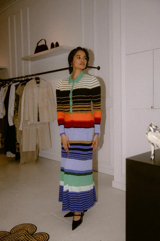 Rainbow Stripe Polo Dress Chic unclassified dresses