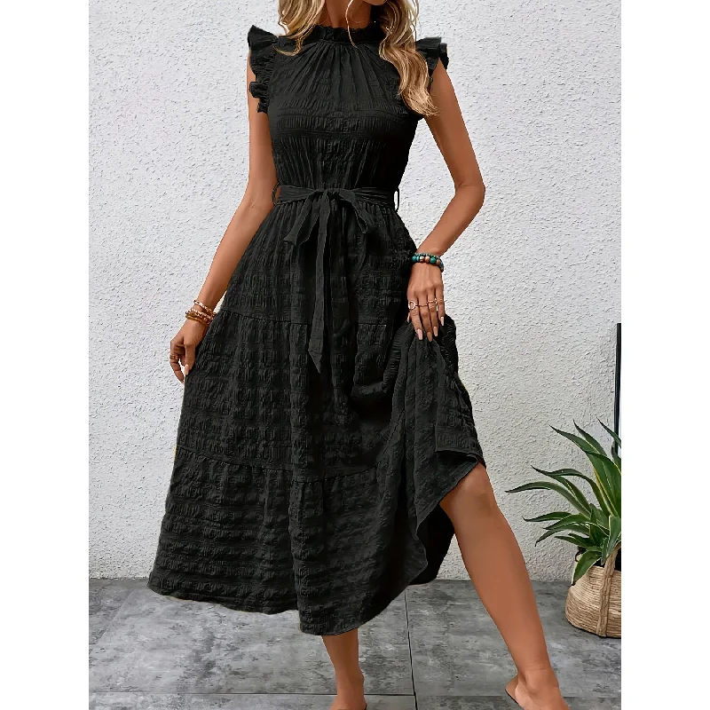 Causal Summer Vacation Long Dresses Satin unclassified dresses