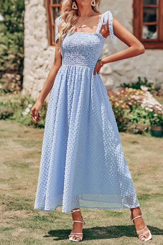 Casual Summer Boho Spaghetti Straps Square Neck Long Beach Maxi Dress Long sleeve unclassified dresses
