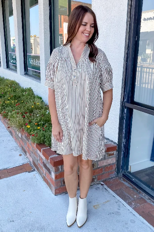 Ready For It Striped Brown Dress Tulle unclassified dresses