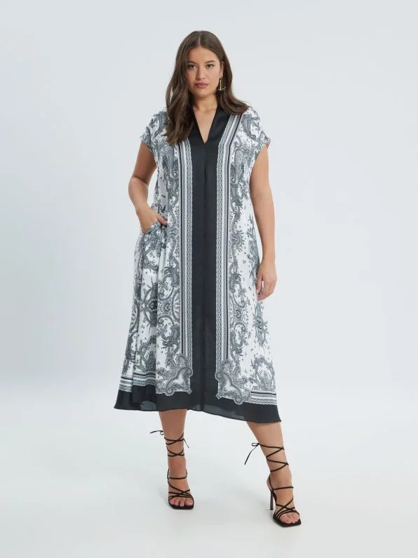 midi-jurk met paisleyprint Backless unclassified dresses