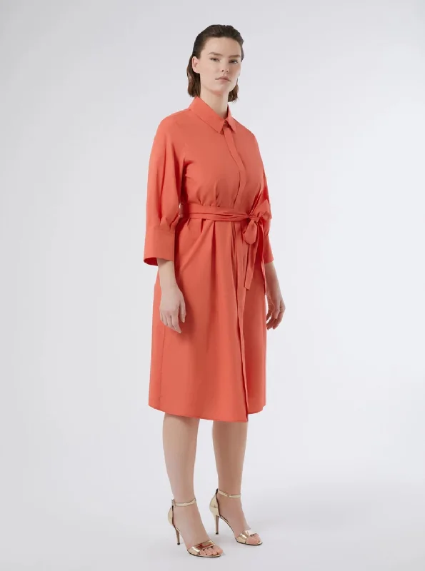 koraal overhemdjurk in popeline katoen Preppy unclassified dresses