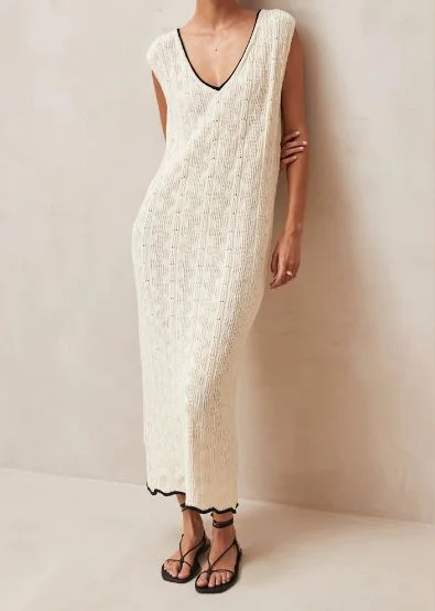 Alohas Lia Ecru Maxi Dress Short unclassified dresses
