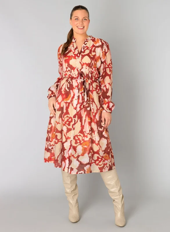 stijlvolle midi-jurk met print Satin unclassified dresses