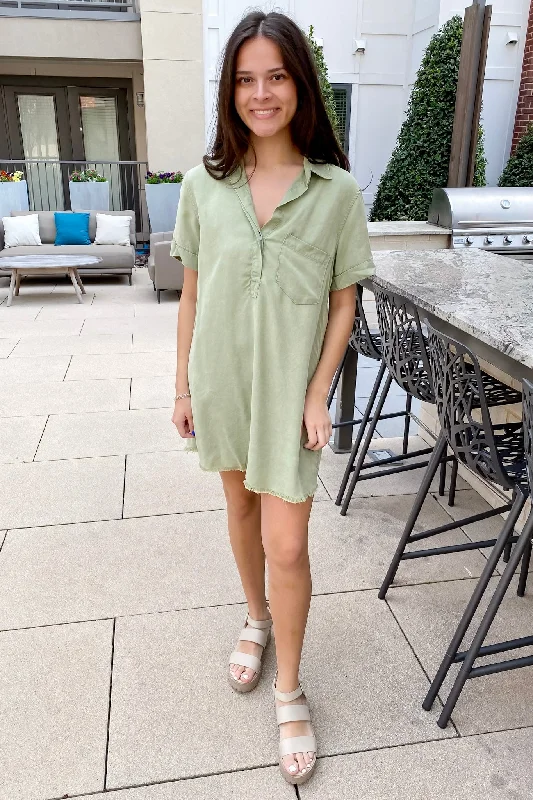 In Love Washed Denim Olive Dress Stylish unclassified dresses