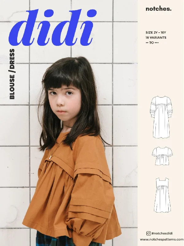 PDF Pattern - Didi Blouse & Dress | Notches Sequin unclassified dresses