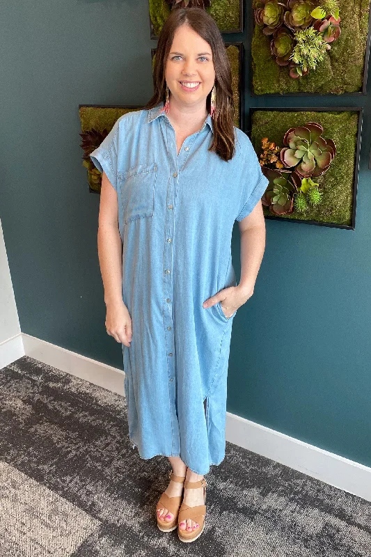 Crazy for You Mid Length Denim  Dress Chic unclassified dresses