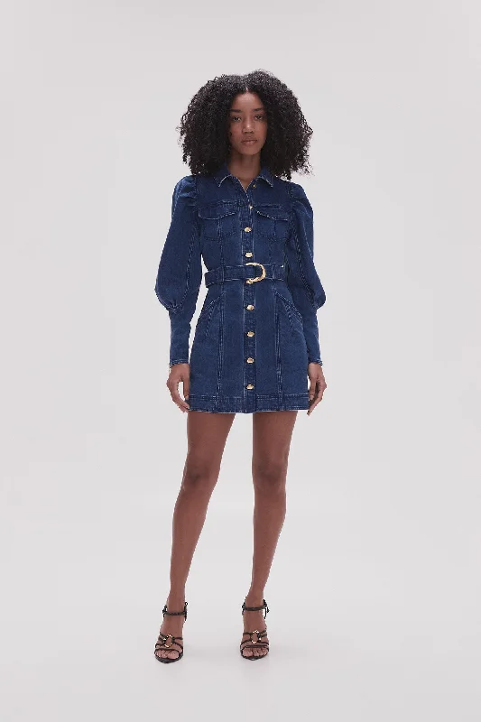 May Denim Long Sleeve Dress A-line unclassified dresses