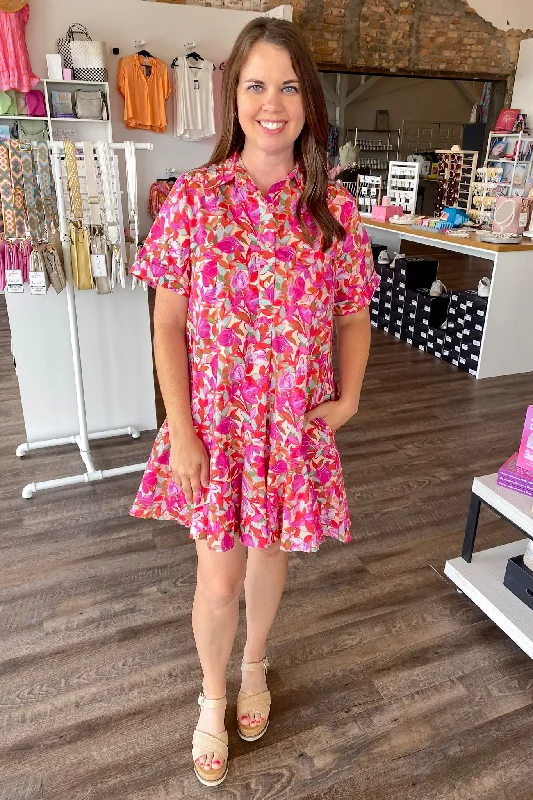Secret Garden Floral Print Plum Dress Office unclassified dresses