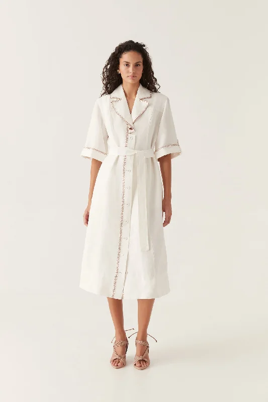 Sahira Barbstitch Midi Dress Polka dot unclassified dresses