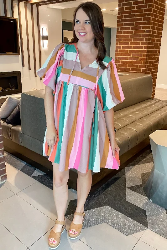 Center Of The Ring Multi Colored Dress Soft fabric unclassified dresses