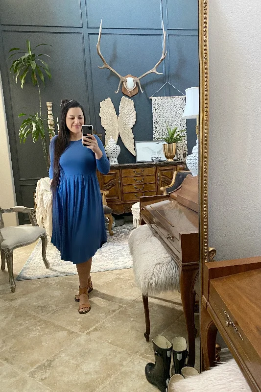 Kelly Pleated Ocean Blue Dress Breathable unclassified dresses