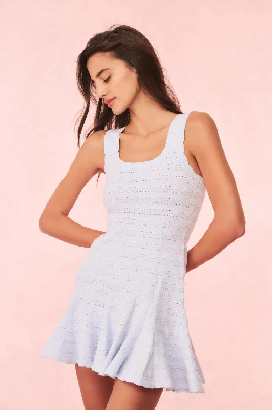 Maryanne Knit Mini Dress - MORNING SKY Open-back unclassified dresses